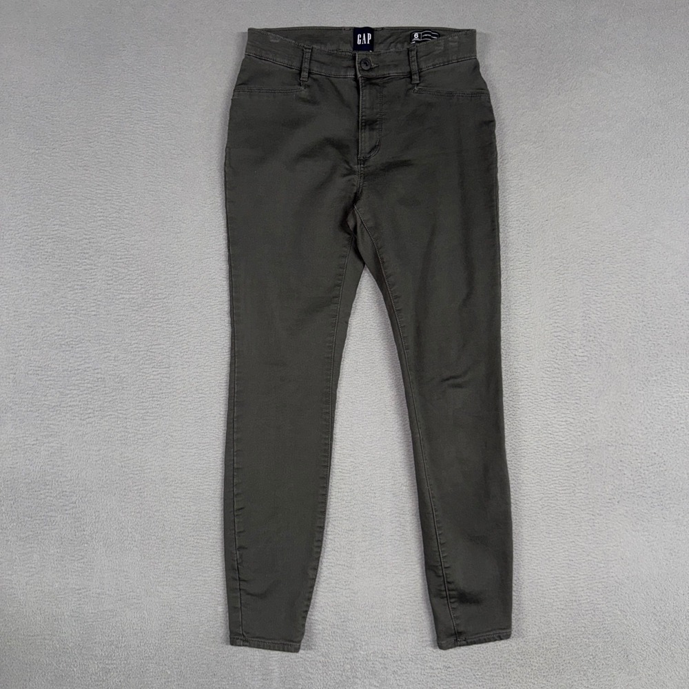 Gap Pants Womens 6 Gray Stretch Skinny Solid Casual Mid Rise Chino Trousers